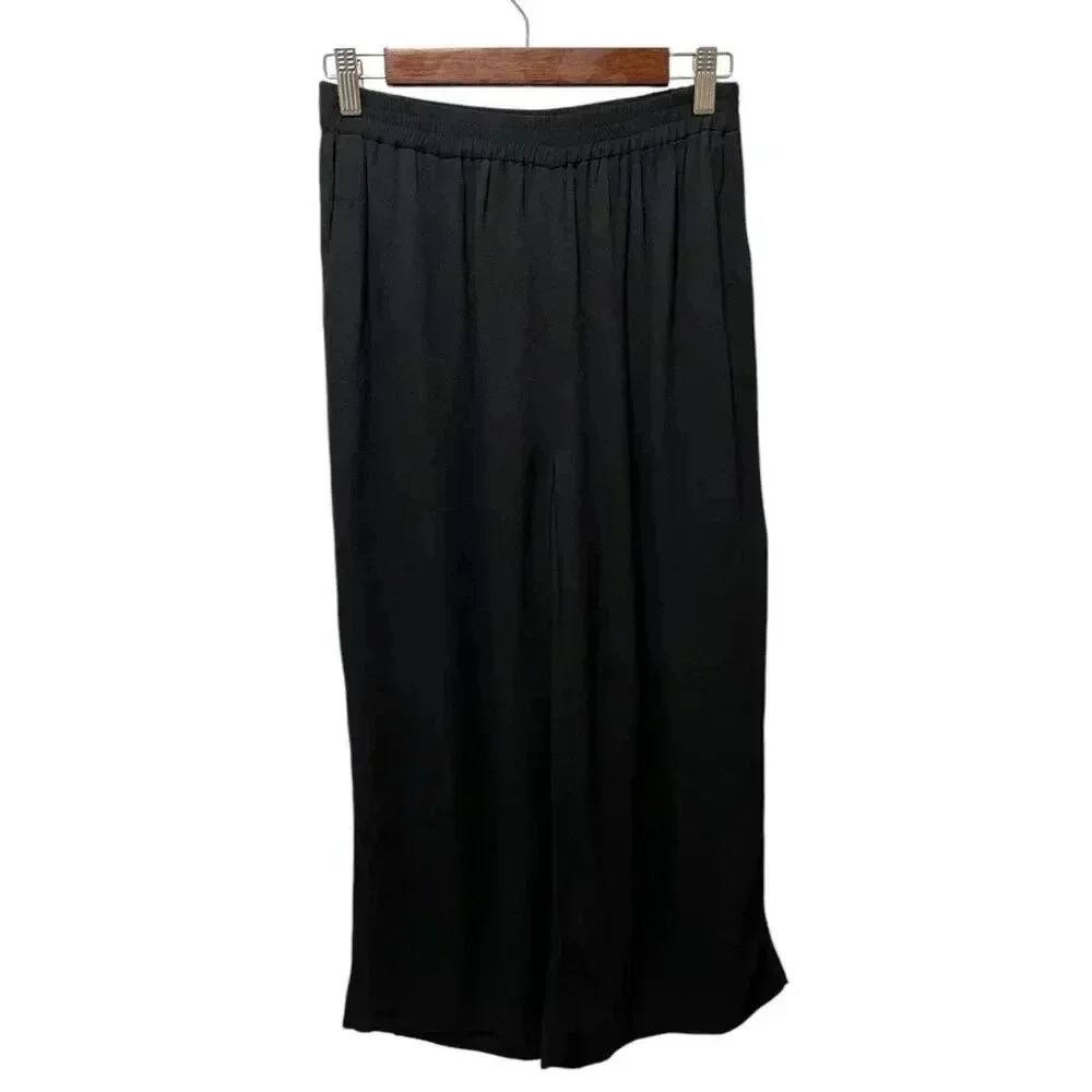 Kate Spade Syanna Wile Leg Viscose Pants Size Small Elastic Waist Side Pockets